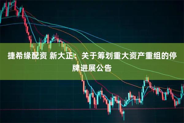 捷希缘配资 新大正：关于筹划重大资产重组的停牌进展公告