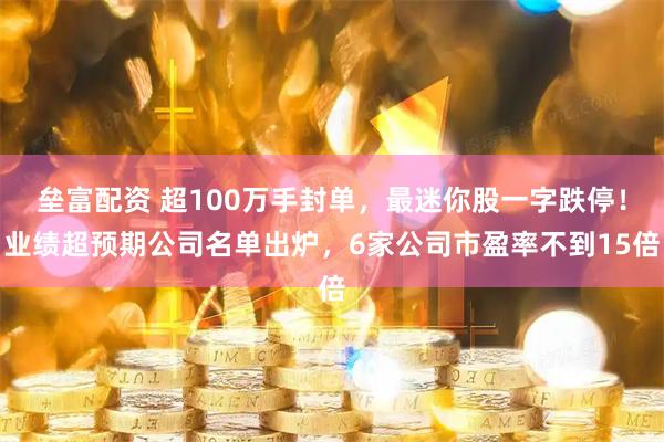 垒富配资 超100万手封单，最迷你股一字跌停！业绩超预期公司名单出炉，6家公司市盈率不到15倍
